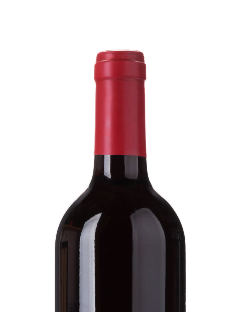 Red wine bottle. Isolated on white background